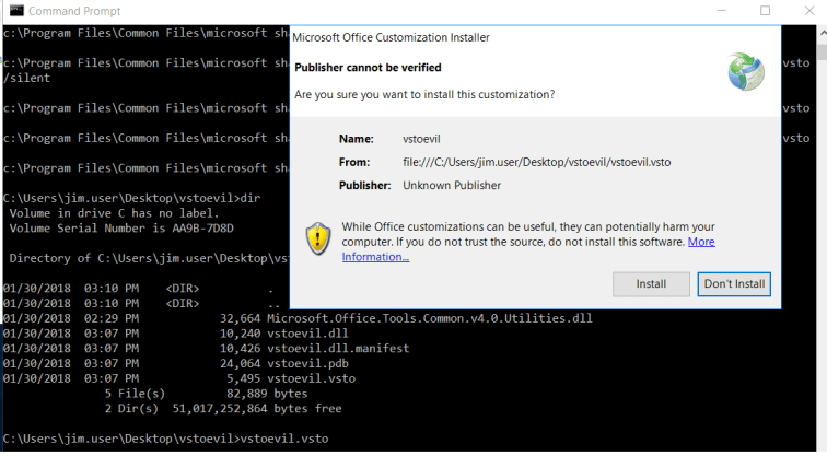 vsto_11_running_on_target