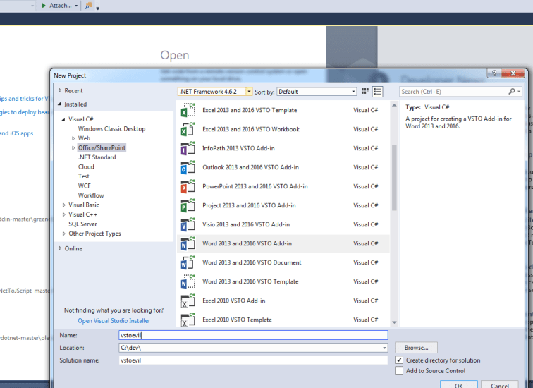 vsto_1_create_project